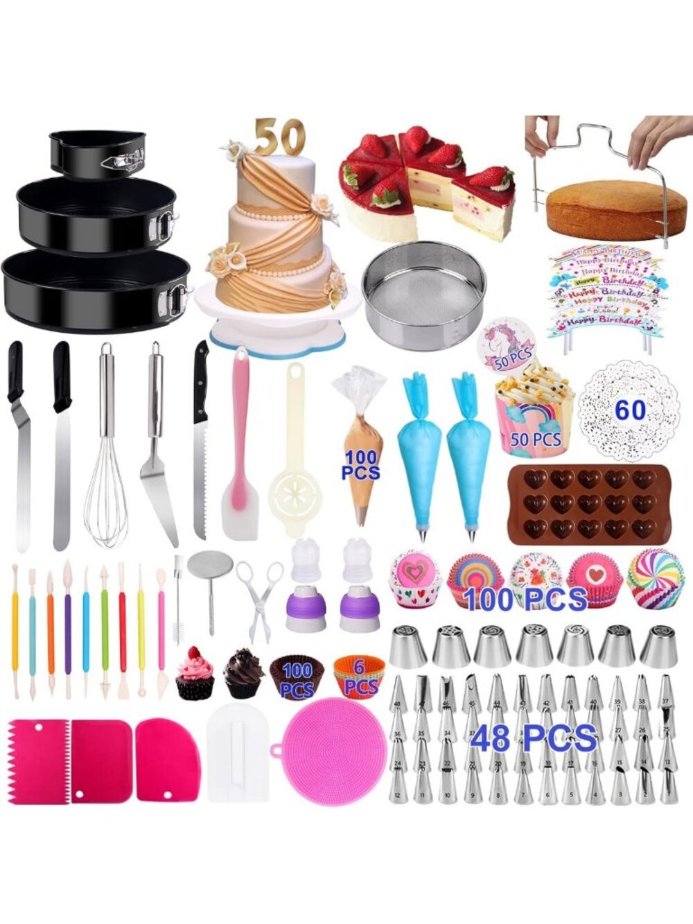 567 PCS Ultimate Cake Decorating Kit - Baking Tools for Beginners & Pros